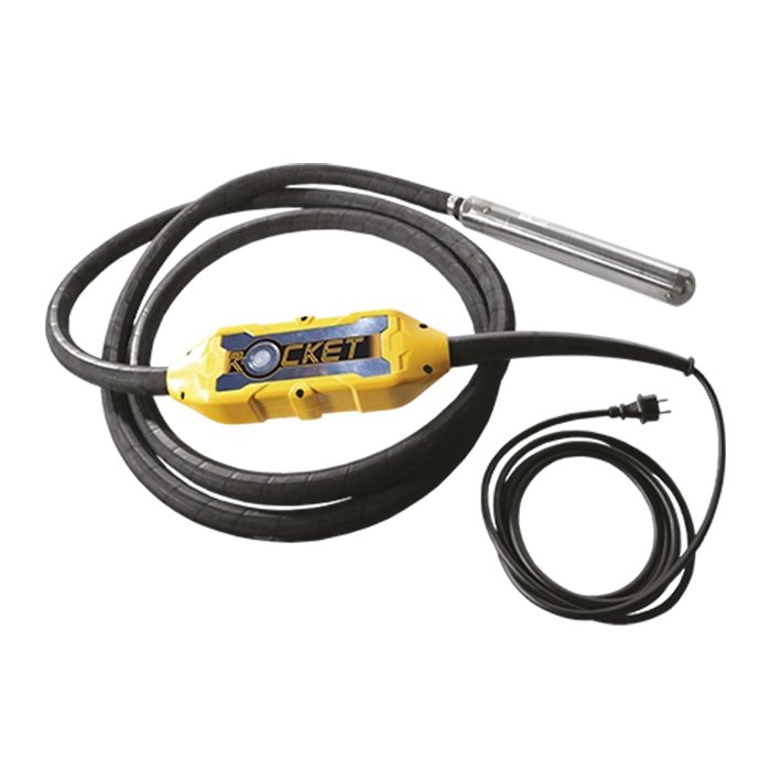Vibrador de alta frecuencia 5 mts de largo de manguera, cabezal de 1 1/2″ y extensión eléctrica de 5