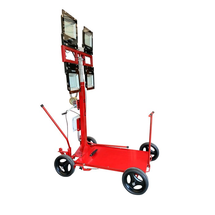 Torre de iluminación sin generador con 4 focos led